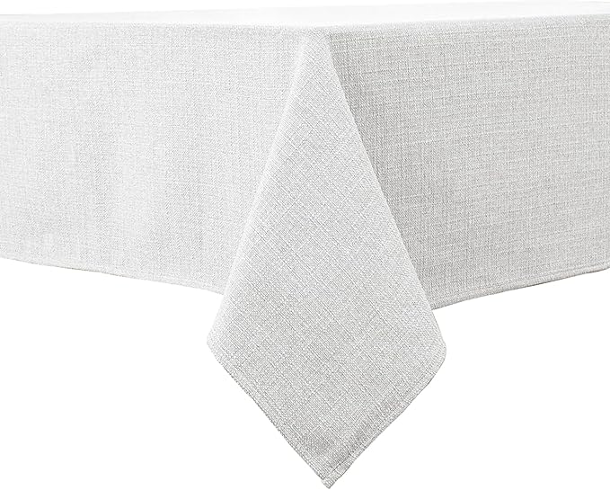 BALCONY & FALCON Rectangle Tablecloth 57" x 85" Washable Wrinkle Resistant and Water Proof Table Cloth, Decorative Linen Fabric Tablecloths for Dining Party Kitchen Wedding and Outdoor, Owl Grey