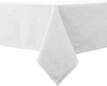 BALCONY & FALCON Rectangle Tablecloth 57" x 85" Washable Wrinkle Resistant and Water Proof Table Cloth, Decorative Linen Fabric Tablecloths for Dining Party Kitchen Wedding and Outdoor, Owl Grey