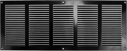 Repa Market Air Vent Cover 20x8 Inch (Outer Dimensions) Black Galvanized Steel Louvered Grill Cover with Mesh Screen/Wall or Ceiling Vent/HVAC Register for Indoor and Outdoor Ventilation