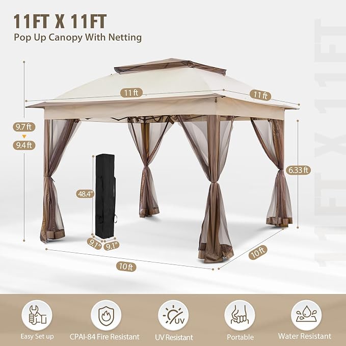 COOS BAY 11x11 Pop Up Gazebo - Image 3