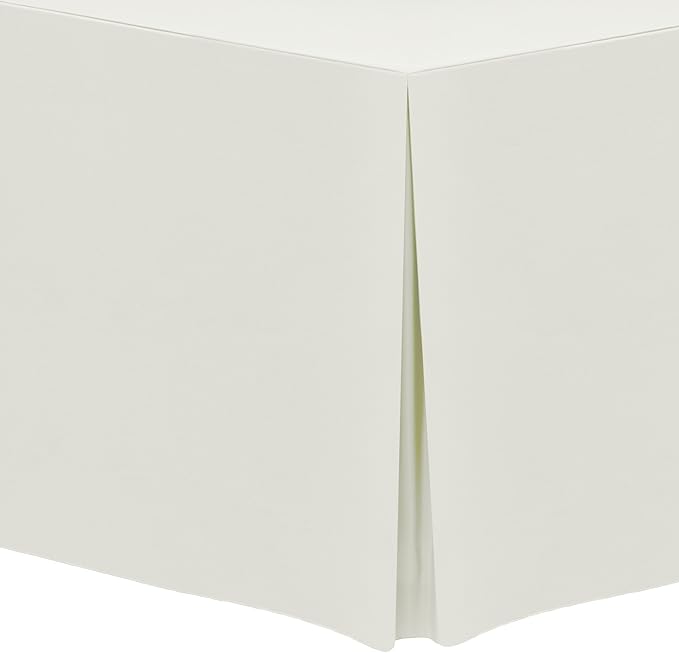 Ultimate Textile -5 Pack- 5 ft. Fitted Polyester Tablecloth - Fits 30 x 60-Inch Banquet and Folding Rectangular Tables - 42" H, Ivory Cream
