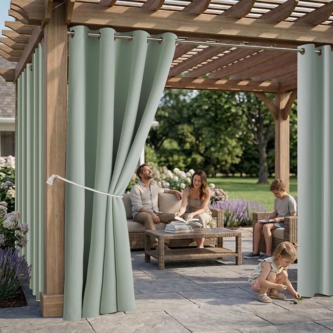 Outdoor Indoor Curtains W52 x L108 - Image 2