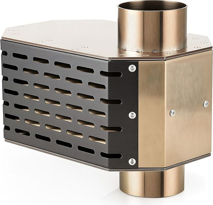 304 Stainless Steel Chimney Platform with Spark Arrestor and Cooking Platform, with Tent Protection, for Wood Burning Stoves with 70mm Diameter Chimneys, Rose Gold