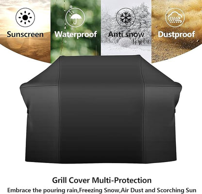 75 Inch Grill Cover, Heavy Duty Waterproof for Barbecue Gas Grill, Fits Grills of Weber Summit 600, Char-Broil Nexgrill Brinkmann and More, Windproof BBQ Cover