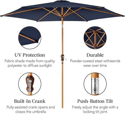 Best Choice Products 10ft Market Umbrella, Outdoor Sun Shade - Image 6