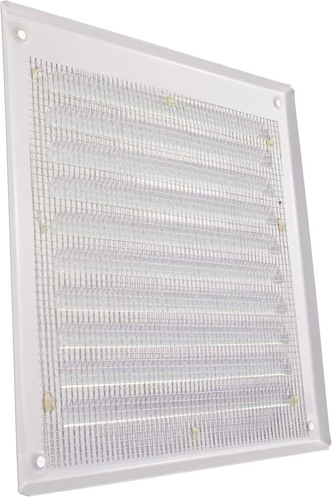 Vent Systems 6 x 6 Inch (Inner) White Vent Cover - Square Metal HVAC Return Air Grille with Mesh Screen - Register Wall Vent Duct Grill - Outdoor, Indoor, Crawlspace - Exhaust Ventilation Grill