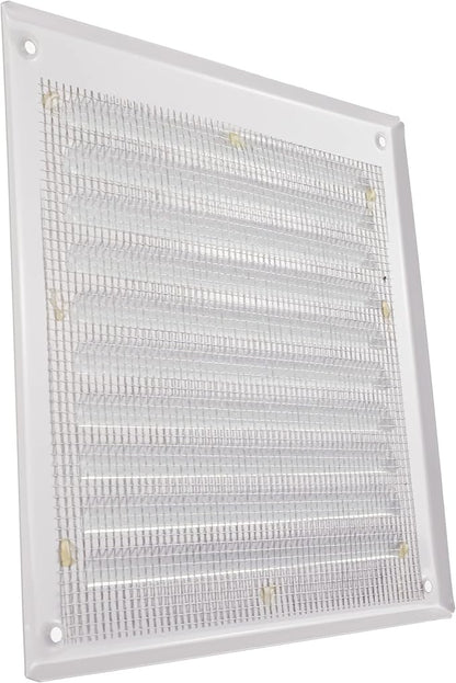 Vent Systems 6 x 6 Inch (Inner) White Vent Cover - Square Metal HVAC Return Air Grille with Mesh Screen - Register Wall Vent Duct Grill - Outdoor, Indoor, Crawlspace - Exhaust Ventilation Grill