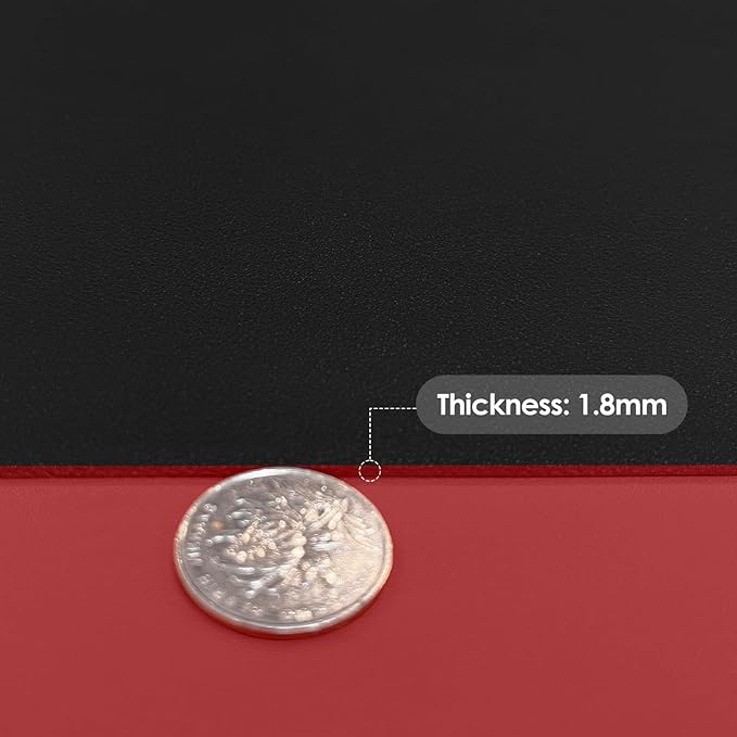 Leather Desk Mat,1.8mm Thick,16x60 Inch Desk Cover,Desk Protector Mat,Dresser Cover Top,Leather Table Cover,Side Table Cover,Office Desk Cover,Office Table Cover(Black+Wine Red,16x60)