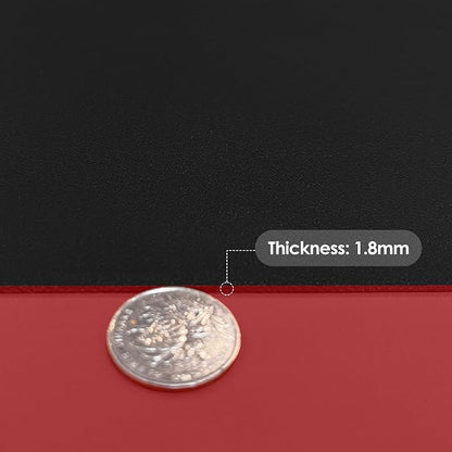Leather Table Cover,1.8mm Thick,42x60 Inch Table Protector,Table Protector for Dining Room Table,Dining Table Cover,Table Cover Protector,Dining Table Pad(Black+Wine Red,42x60)