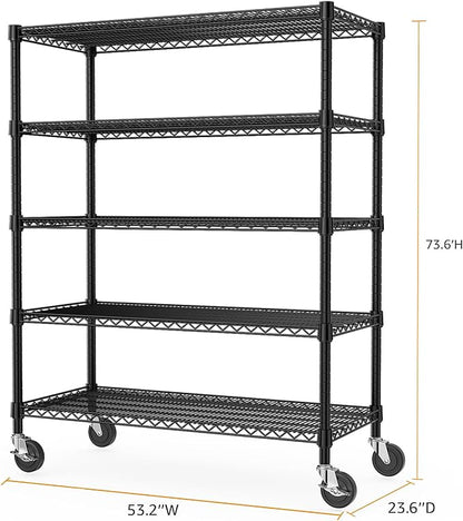 M MZG 53" W Garage Shelving 5 Tier Industrial 2200LBS Metal Shelving Units - Image 3
