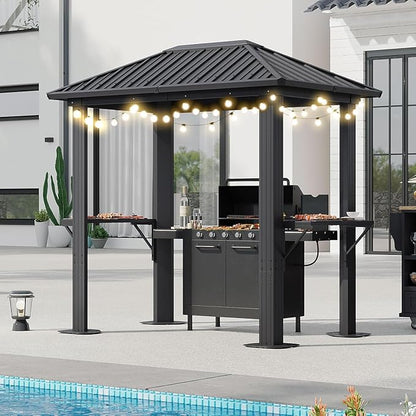 Aoxun Grill Hardtop Gazebo 8x5, Metal Frame Canopy - Image 7
