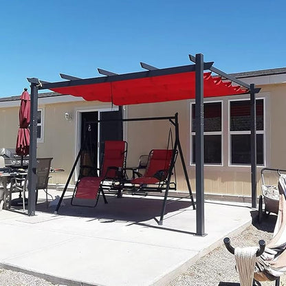 PURPLE LEAF Outdoor Pergola 10' X 13' Retractable Canopy Aluminum, Terra | by PURPLELEAF