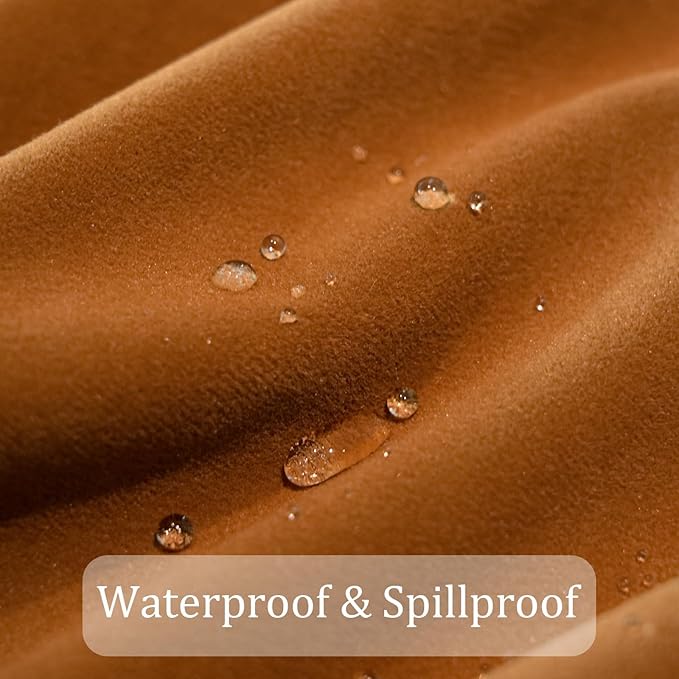 Rectangle Velvet Tablecloth 72 x 54 Inch, Waterproof Spillproof Washable Table Cloth, Soft Table Cover for Fall Thanksgiving Halloween Dining Kitchen Party - Caramel