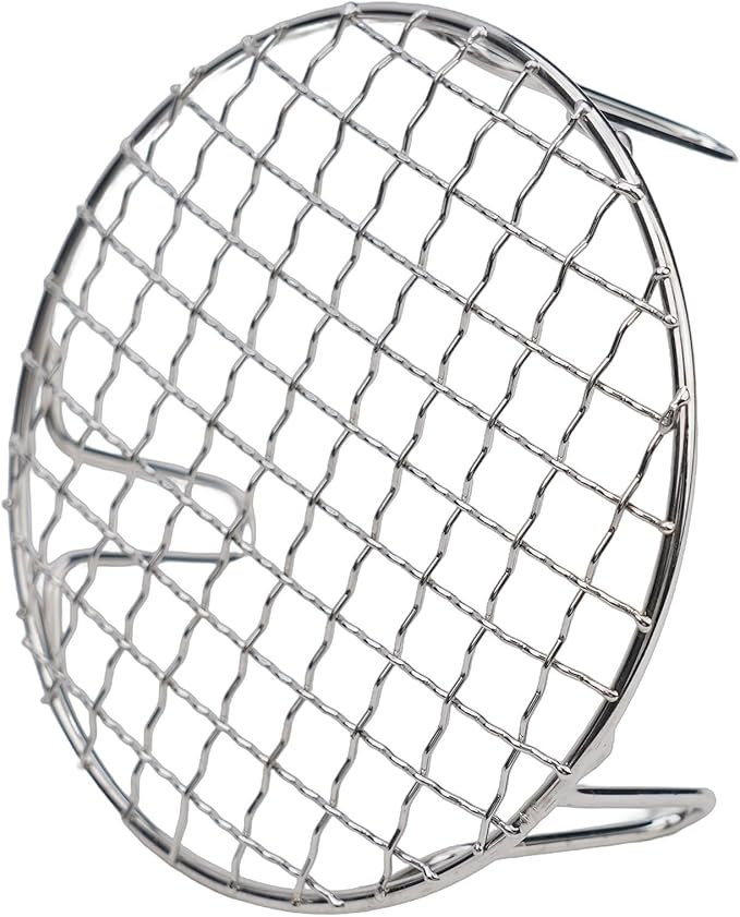 Stainless Steel BBQ Grill Grid with Legs, Round Grid Cooking Net, Even Heating for Outdoor Camping and Home Barbecue(15cm)