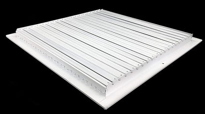 20" X 20" Adjustable AIR Supply Diffuser - HVAC Vent Cover Sidewall or Ceiling - Grille Register - High Airflow - White [Outer Dimensions: 21.75"w X 21.75"h]