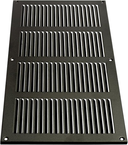 Repa Market Air Vent Cover 16x8 Inch (Outer Dimensions) Anthracite Galvanized Steel Louvered Grill Cover with Mesh Screen/Wall or Ceiling Vent/HVAC Register for Indoor and Outdoor Ventilation