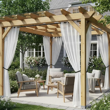 Semi Voile White Sheer Outdoor Curtains by HolidayIdeas