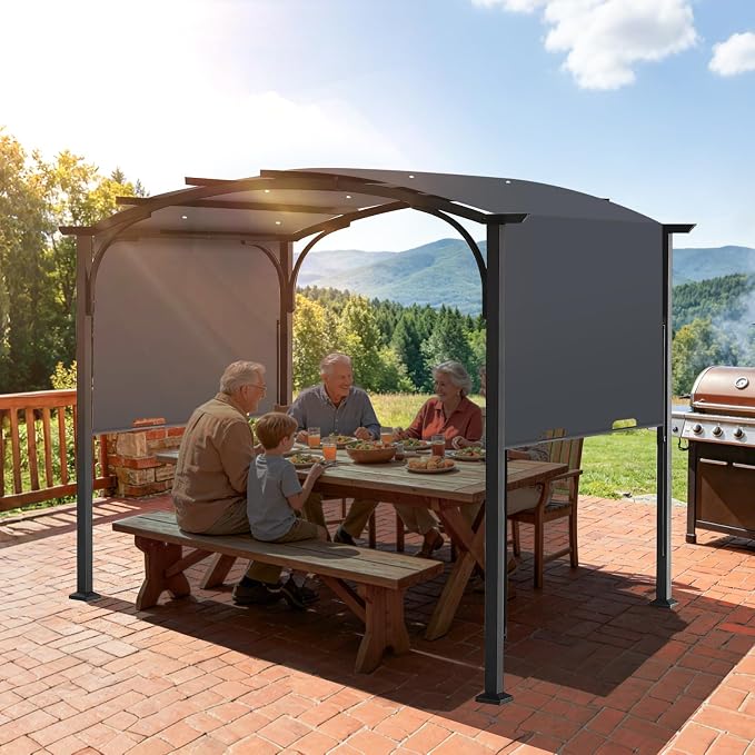 slashome 200 x 103 Pergola Replacement Canopy, Fits L-PG152PST-B, Dark Gray | - Image 7