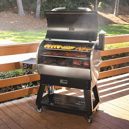 recteq Pellet Grill Smoker - Flagship 1600, Wood Pellet Smoker, BBQ Pellet Smokers, Wi-Fi Smart Grill, 1600 Sq. In. Cook Space, Pellet Smoker Grill, 40 lbs Hopper, Grilling Essentials Bundle