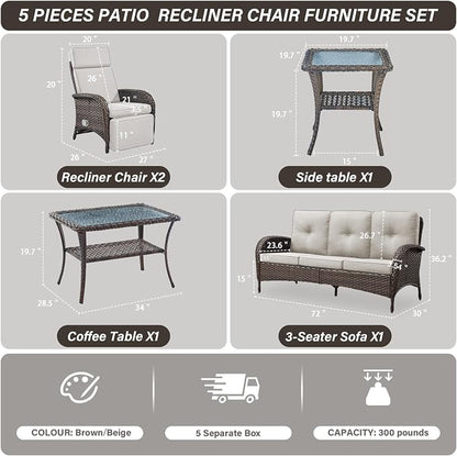 5 Piece Patio Furniture Set - Image 2