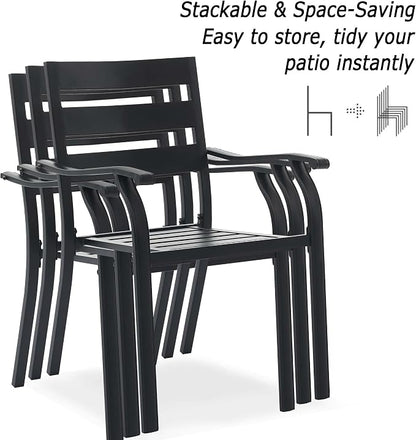 Patio Dining Chairs Set of 2, Metal Patio Furniture Set - Image 4