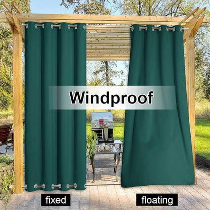 NICETOWN Outdoor Patio Curtain Extra Long Drape 108" L Waterproof/Windproof - Image 4