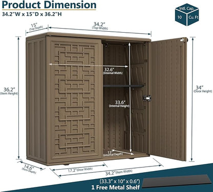 HOMSPARK Indoor/Outdoor Storage Cabinet - Image 3