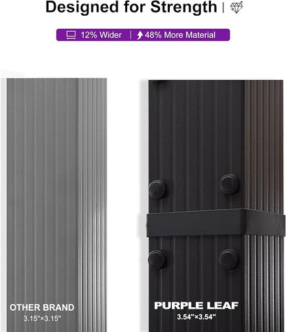 PURPLE LEAF Outdoor Retractable Pergola 11' X 13' Canopy Aluminum, Custom Shade - Image 2