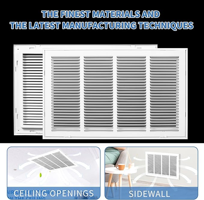 24x20 Return Air Grille [Duct Opening Size],Return Air Vent Cover for Wall Or Ceiling,Steel Return Air Filter Grilles Removable Face/Door for 1 Inch Filters (24"W x 20"H [Duct Opening])