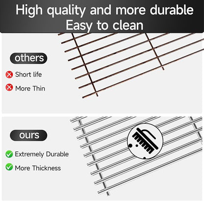 17" Grill Grates Replacement Parts for Charbroil 463242716, for Charbroil Commercial 463242715 463276016 463257520 463263924, Stainless Steel Cooking Grids for Nexgrill 720-0882A BHG 720-0882