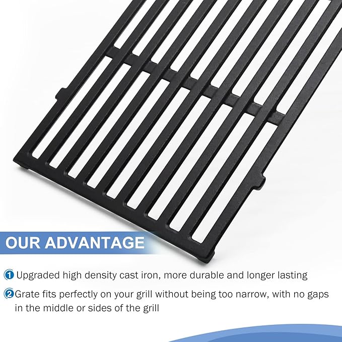 Criditpid Grill Replacement Parts for Weber Genesis 300 Series with Front Control Knob, 7620 7621 Flavorizer Bars, 7622 Heat Deflector & 7528 Grill Grates for Weber 310 S310 E320 E330 S330 EP310 Grill