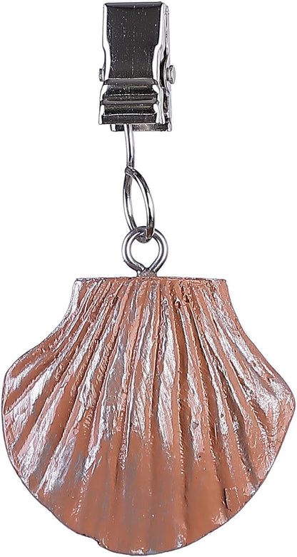 TwoFish Home Set of 4 Resin Chocolate Shells Tablecloth Weights Clips Handicraft Chocolate Shells Tablecloth Clamps Pack of 4
