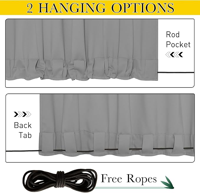 NICETOWN 2 PCs Waterproof Outdoor Curtains - Image 3