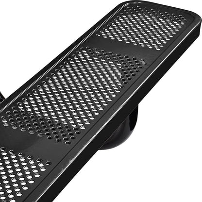 Global Industrial 72" Rectangular Perforated Metal Outdoor Picnic Table, Black