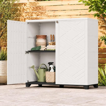 ADDOK Outdoor Storage Cabinet, 60 Gallon Waterproof Resin Patio Storage Cabinet by ADDOK