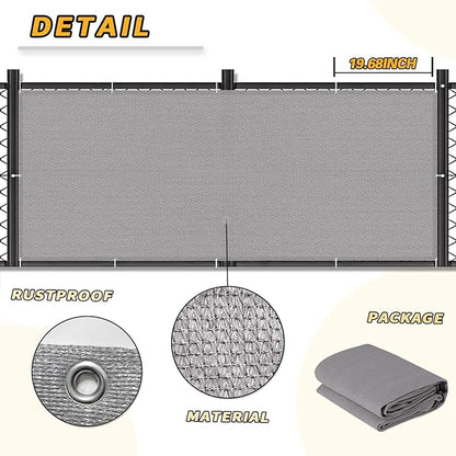LOVE STORY 3'x10' Gray Balcony Screen Privacy Fence Cover (HDPE) UV Protection Weather-Resistant 3 FT Height Shield for Deck, Patio, Backyard, Outdoor Pool, Porch, Railing