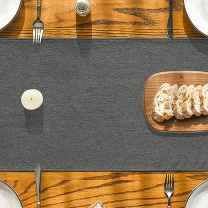 Artoid Mode Grey Table Runner, Seasonal Washable Kitchen Dining Table Decoration for Home Party Decor 13x120 Inch