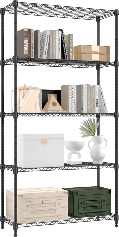 M MZG 1250 lbs 5 Tier Shelf Metal Storage Shelves Shelving Wire Rack Heavy Duty by MEIGAOPLASTICANDMETALHKCOLIMITED