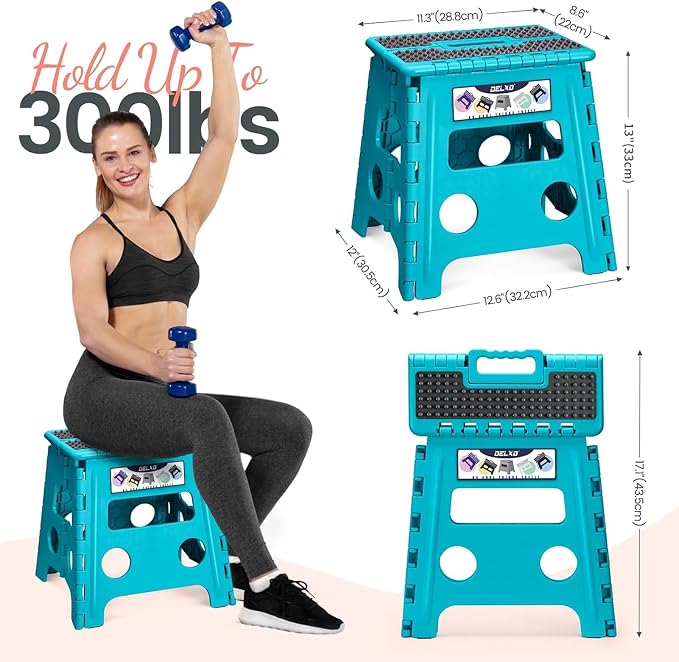 Delxo Folding Step Stool 13 Inch, 300 Lbs Step Stool - Image 3