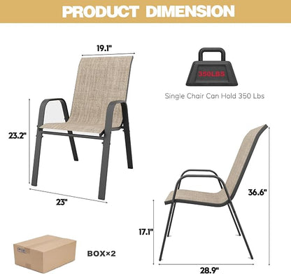 Patio Dining Chairs Set of 8 Outdoor Stackable Dining Chairs - Image 3