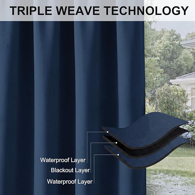 RYB HOME 2 Panels Outdoor Curtains - Image 7