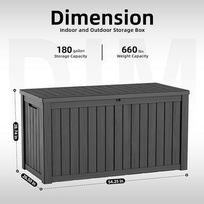 180 Gal Waterproof Outdoor Storage Box UV Resistant Deck Box | Extra-large - Image 4