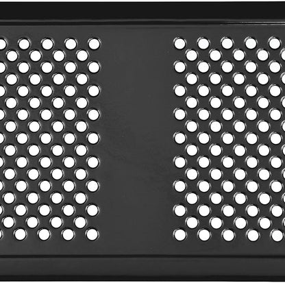 Global Industrial 72" Rectangular Perforated Metal Outdoor Picnic Table, Black