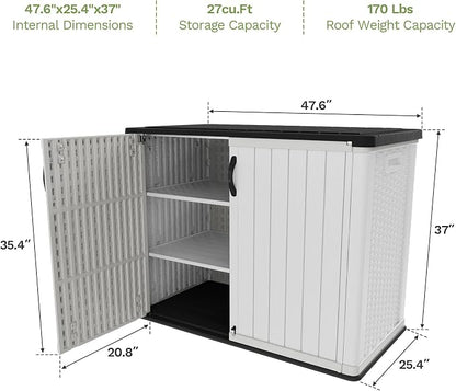 Patiowell 26 Cu.ft Plastic Outdoor Storage Cabinet, Lockable Waterproof - Image 10
