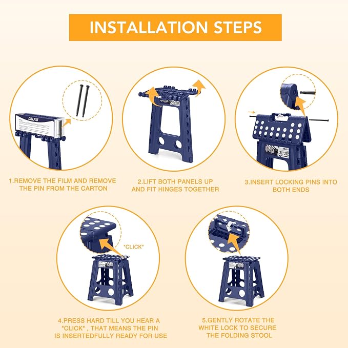 Delxo 16 Inch Folding Step Stool, Foldable Step Stool - Image 7