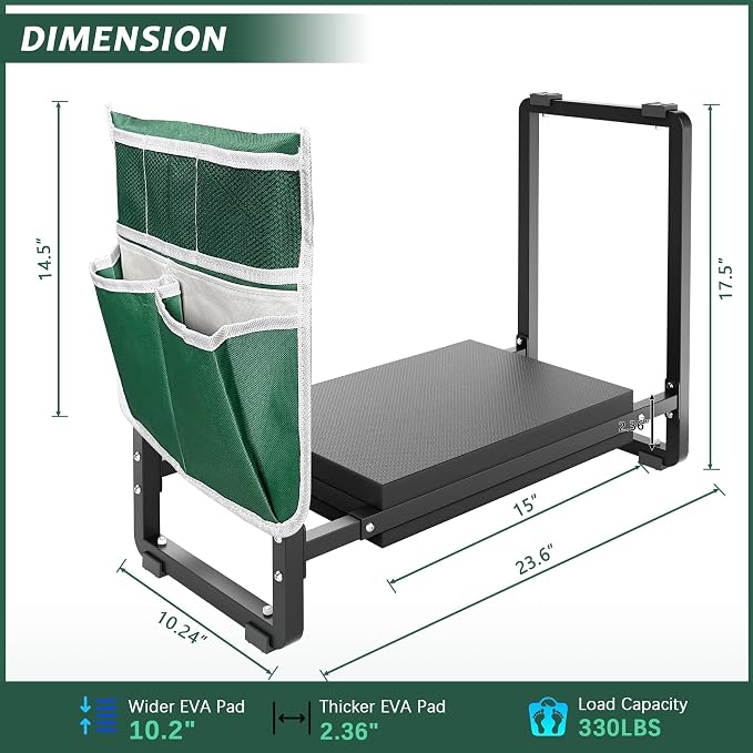 Garden Kneeler and Seat, 10.2" Wider Heavy Duty Thick - Image 2