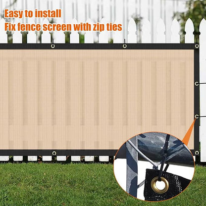 AYOHA 4' x 144' Privacy Fence Screen Fabric Mesh Shade Net Cover, Heavy Duty 160 GSM Privacy Barrier for Chain Link Fence, 90% Privacy Blockage, Excellent Airflow, Cable Zip Ties Included, Beige