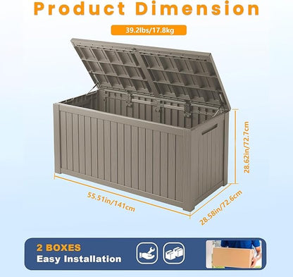 Outdoor Storage Box, 200 Gallon Waterproof Deck Box, Premium Hydraulic Cushion - Image 3