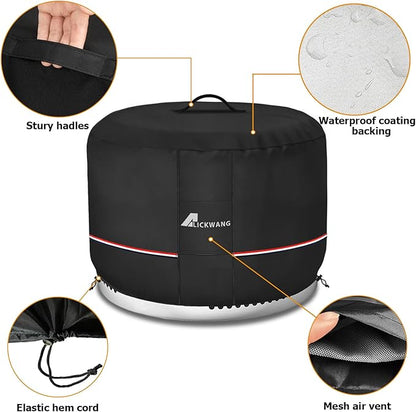 Fire Pit Cover for Solo Stove Bonfire,600D Tear-Resistant Heavy Duty Durable 100% Waterproof 27-29 Inch Smokeless Fire Pit Cover, Patio Weatherproof Gas Fire Pit, Black 29"x18"