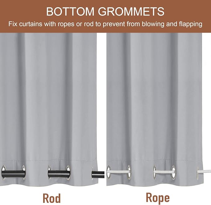 RYB HOME 2 Panels Outdoor Curtains - Image 3